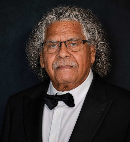 Uncle Billy Gorham, Aboriginal Elder, photographed in formal attire.